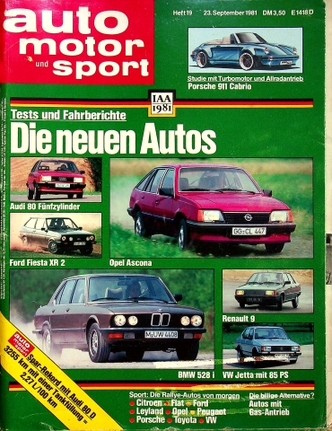 Deckblatt Auto Motor und Sport (19/1981)